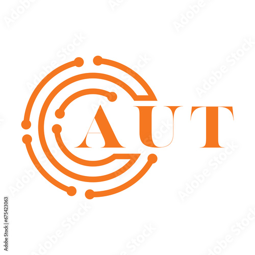 AUT letter design. AUT letter technology logo design on white background. AUT Monogram logo design for entrepreneur and business.