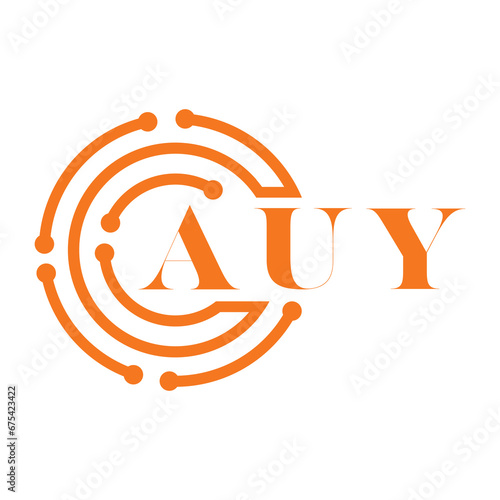 AUY letter design. AUY letter technology logo design on white background. AUY Monogram logo design for entrepreneur and business. photo