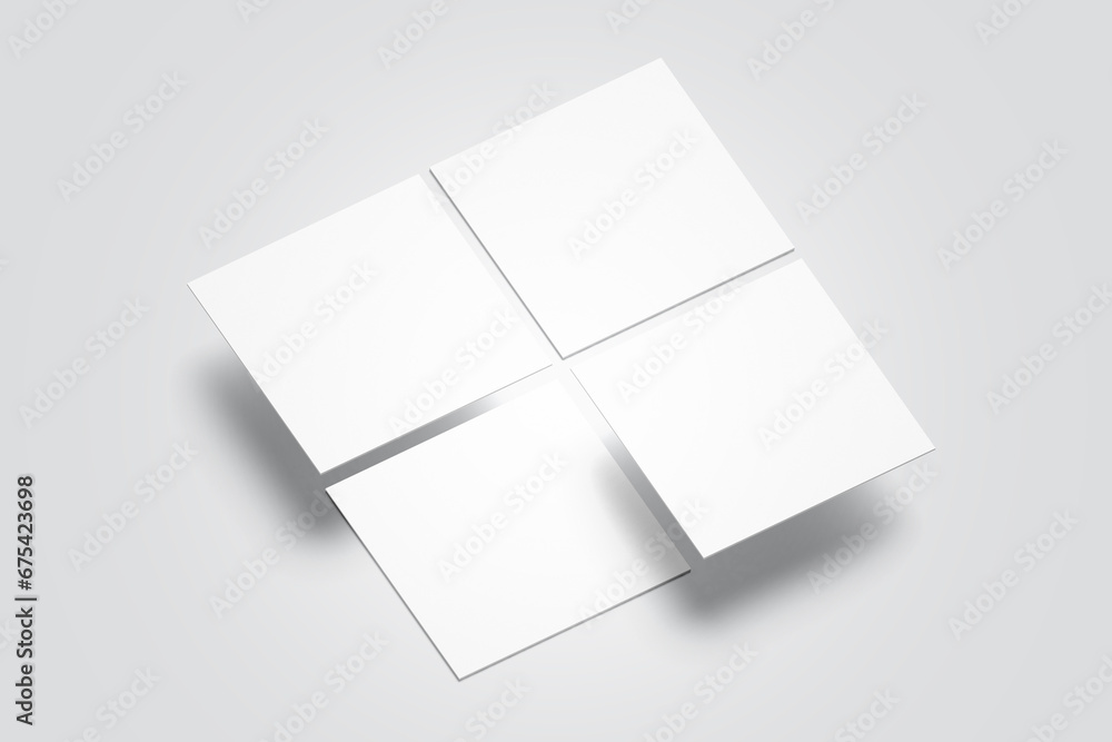 Square Business Card Mockup 3D Rendering Square Business Card Mockup 3D Rendering