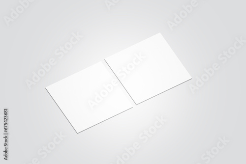 Square Business Card Mockup 3D Rendering