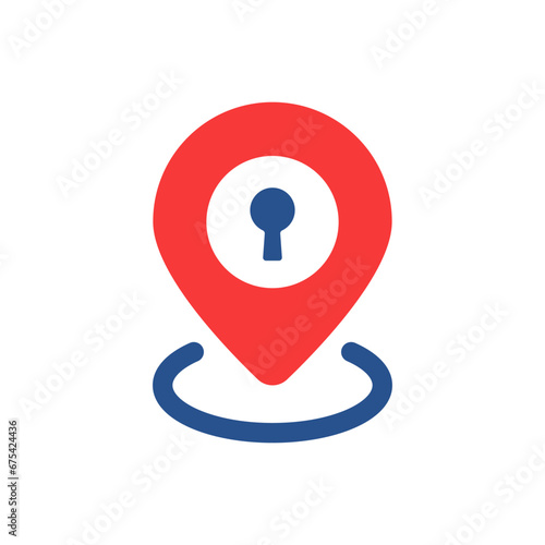 red pinpoint with keyhole like quest room icon