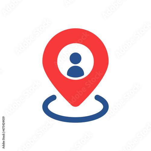 Free Download person locate icon with red pin and man inside - GFXLoad