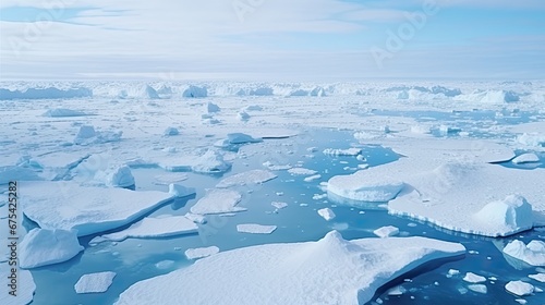 Landscape, Arctic glaciers and iceberg.