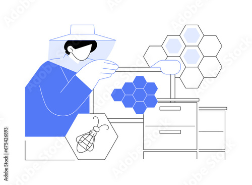 Natural beekeeping isolated cartoon vector illustrations.