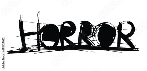 Horror Word in Black Vector