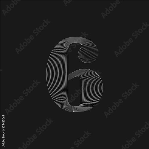 Modern numbers from parallel lines. Line blend style numbers . Isometric Geometric Font. Typography design.