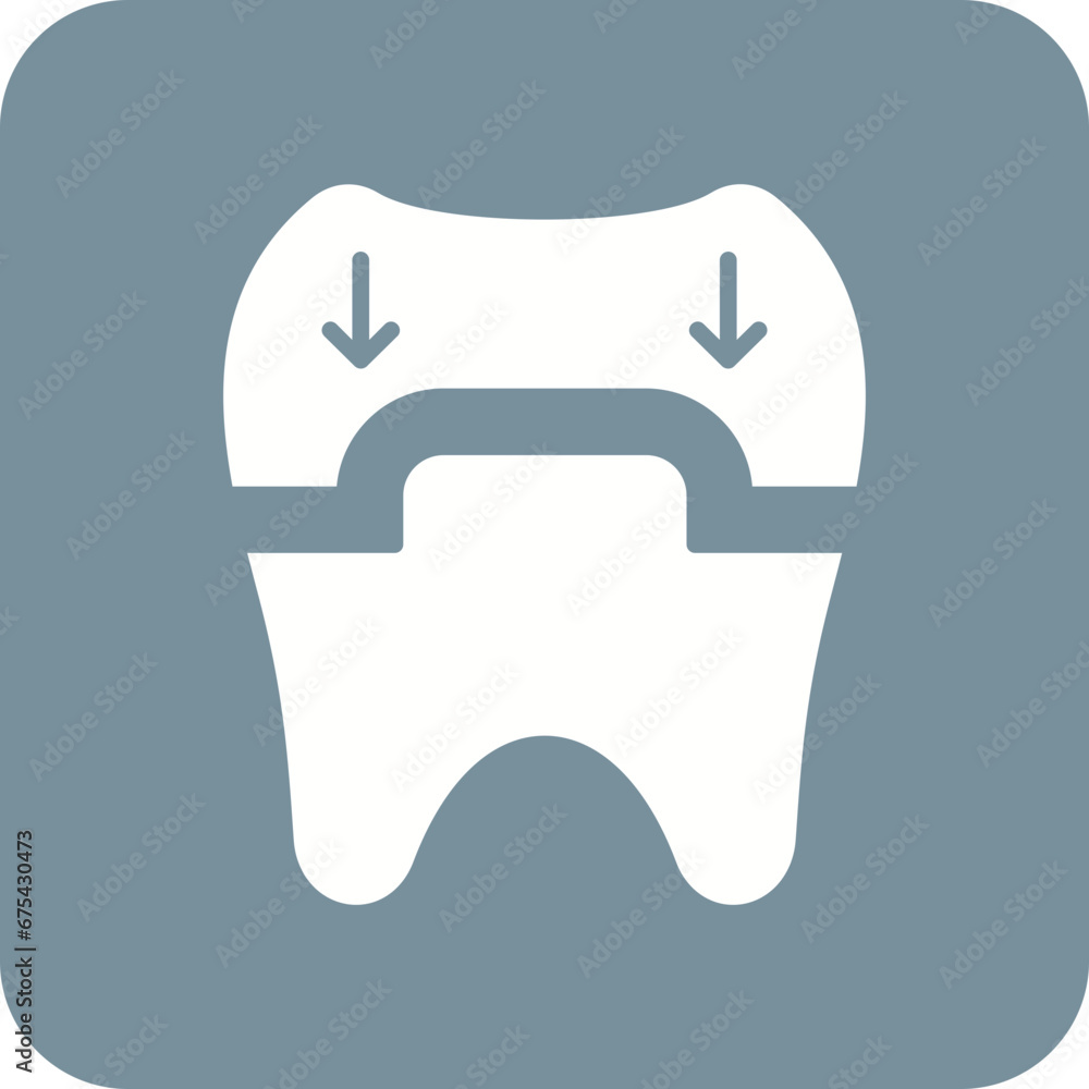 Dental Crown Line Color Icon