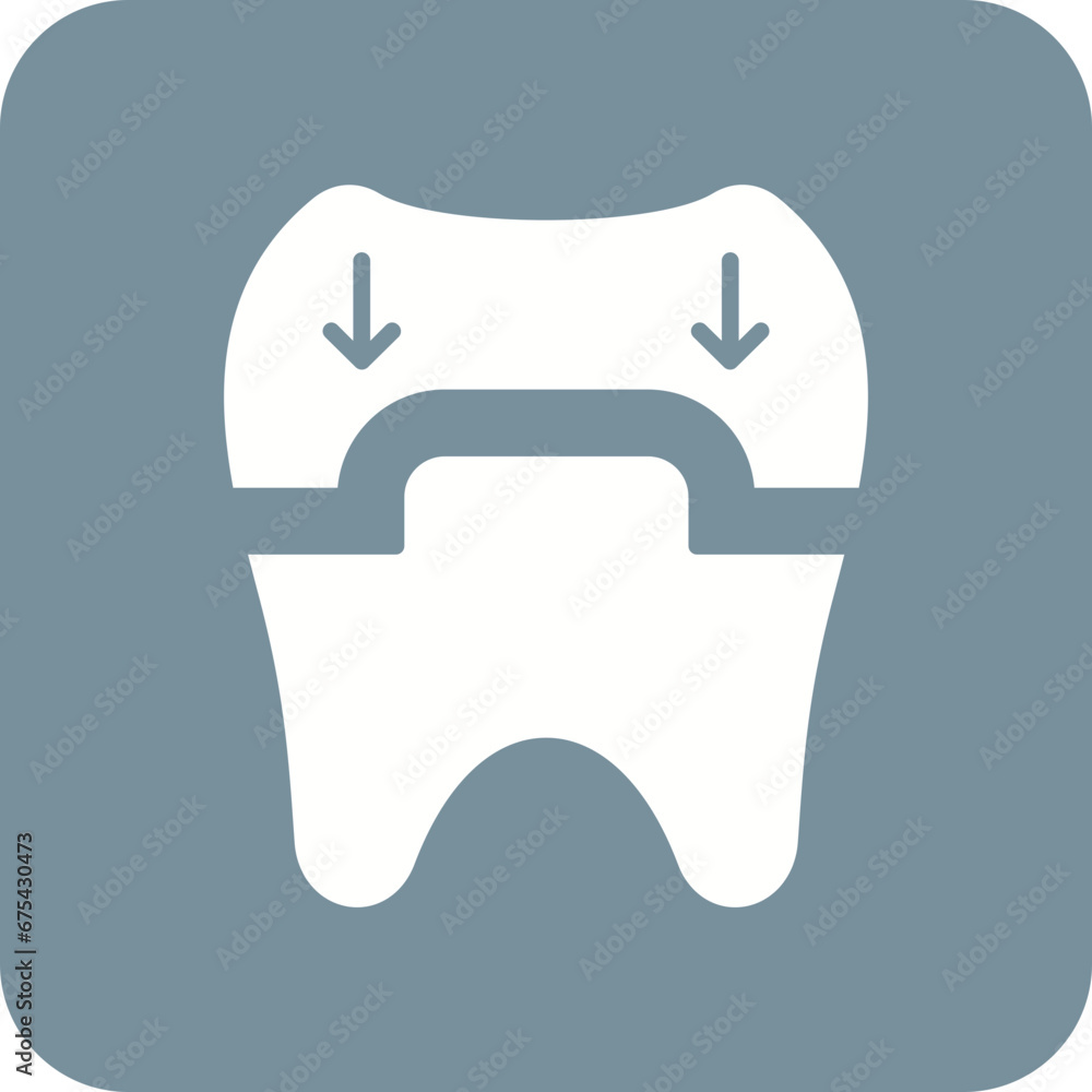 Dental Crown Line Color Icon Dental Crown Line Color Icon