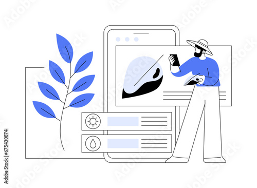 Crop diseases detection isolated cartoon vector illustrations.