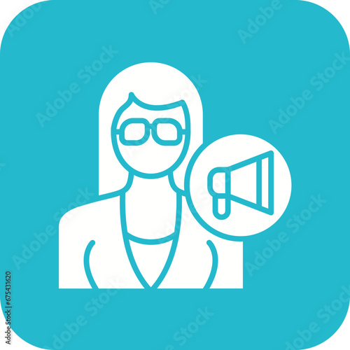 Female Influencer Line Icon