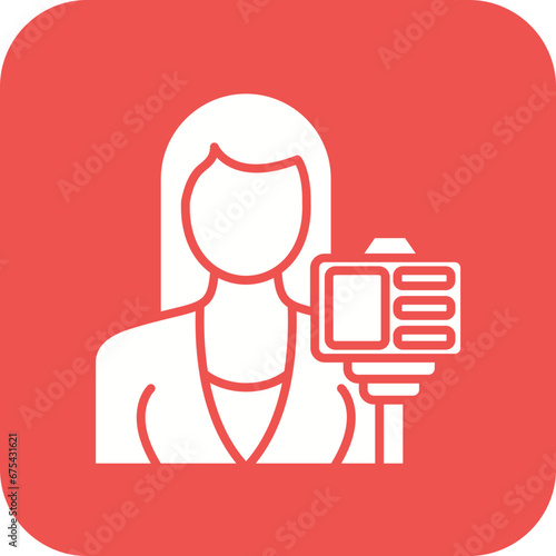 Female Vlogger Line Icon
