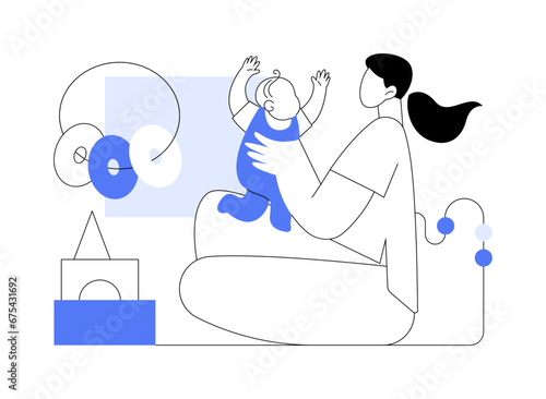 Playing with a baby isolated cartoon vector illustrations.