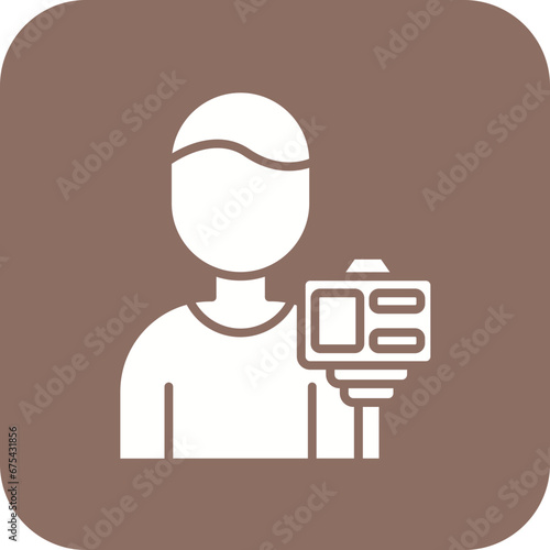 Male Vlogger Line Icon