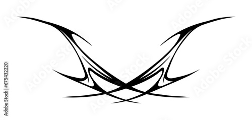 Cyber sigilism design. Neo tribal gothic style shape.