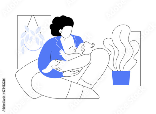 Breastfeeding isolated cartoon vector illustrations.