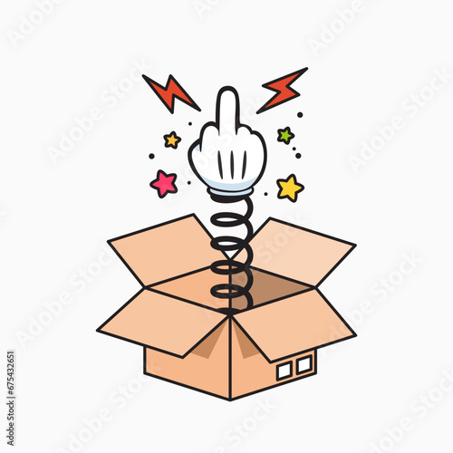 A Middle Finger Springs Out of Delivery Box