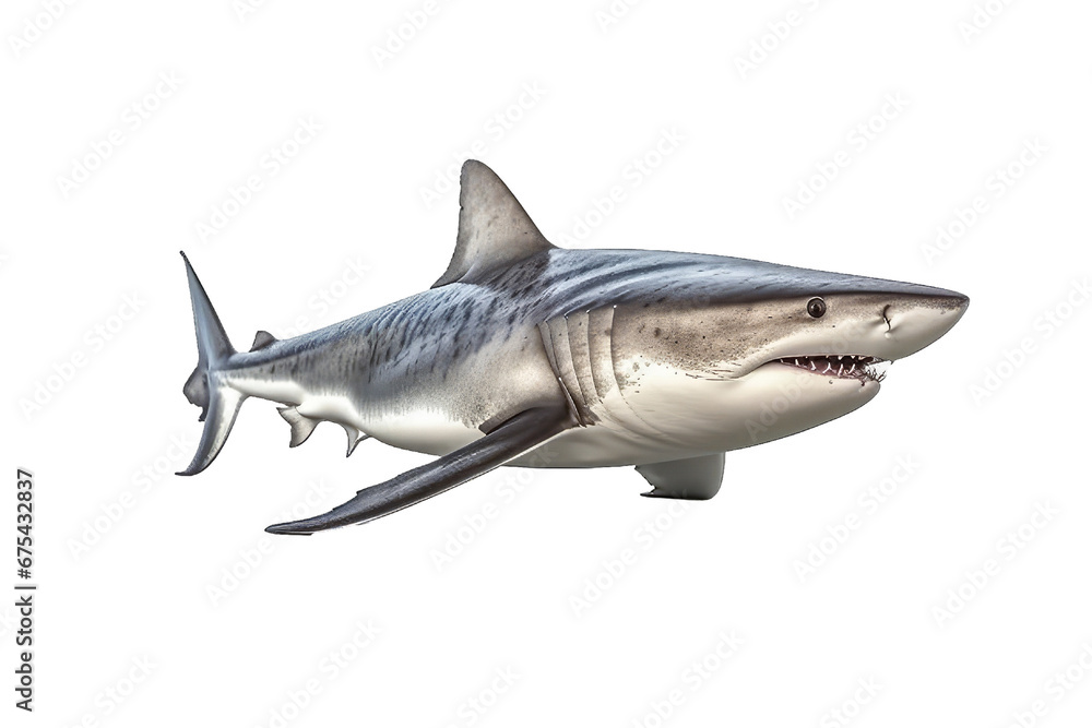 Fototapeta premium Shark isolated on transparent background. Concept of animals.
