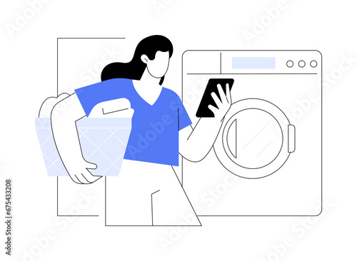 Laundry is ready isolated cartoon vector illustrations.