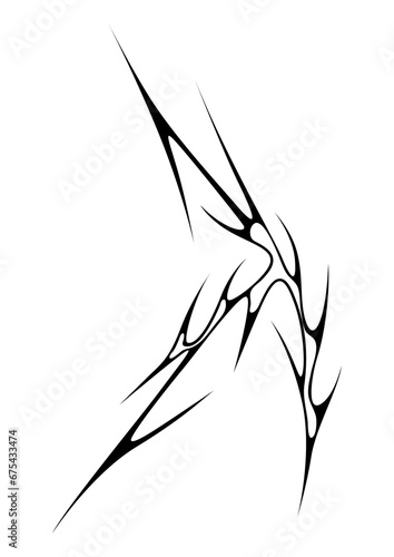 Cyber sigilism design. Neo tribal gothic style tattoo.