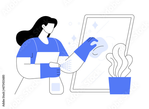 Dusting off isolated cartoon vector illustrations.