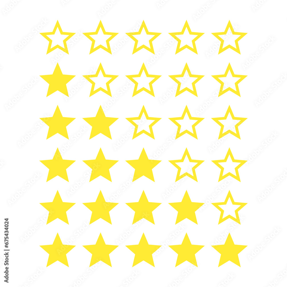 Star rating vector graphic for versatile use. Star rating vector graphic for versatile use.