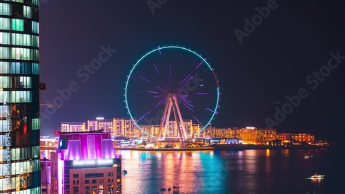 Ain Dubai Ferris in Dubai at night photo