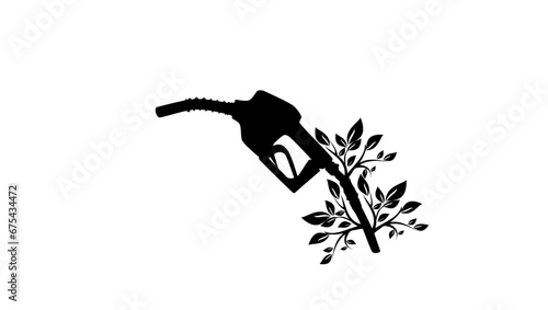 Bio diesel sign, Gas Pump Nozzle with tree leaves