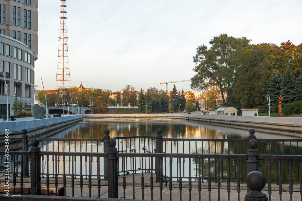 Bridge over the Svisloch River in the central children's park in Minsk