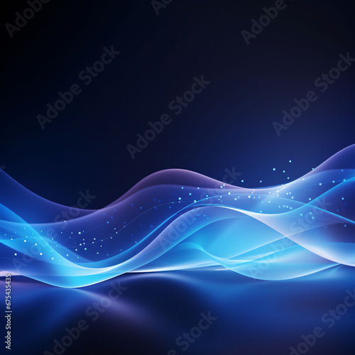 beautiful abstract wave technology background with blue light digital effect corporate concept