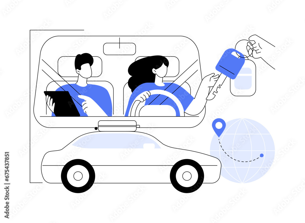 Renting a car isolated cartoon vector illustrations. Renting a car isolated cartoon vector illustrations.