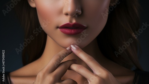 young adult female with elegant manicure exudes sensuality