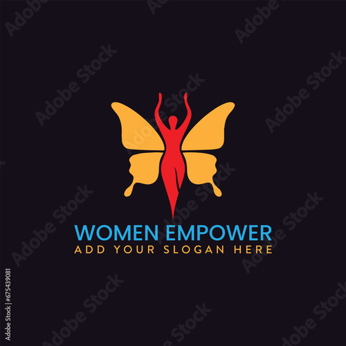 women empower logo design vector