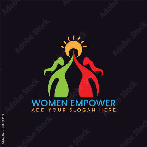 women empower logo design vector