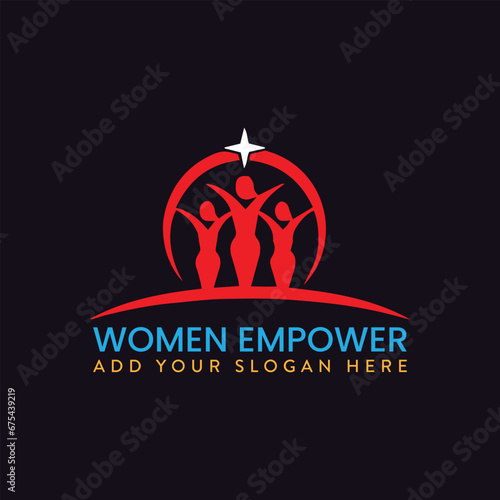 women empower logo design vector
