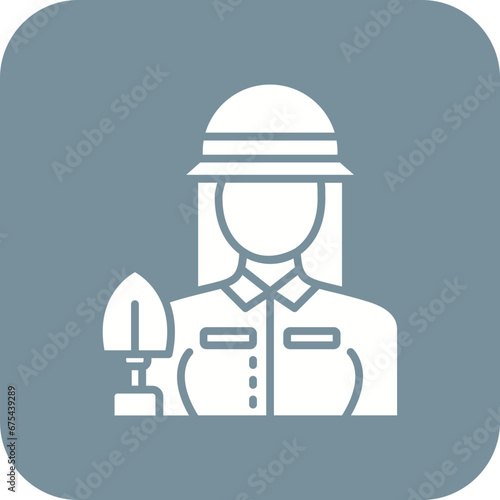 Archaeologist Female Line Icon