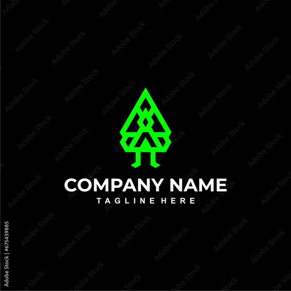 Unique logo design, green mountain on black background
Unique logo design, green mountain on black background