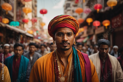  "Cultural diversity" portrait of a man wearing traditional dress.
