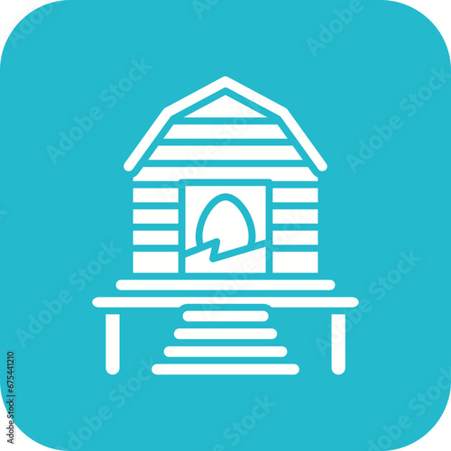 Chicken Coop Line Icon