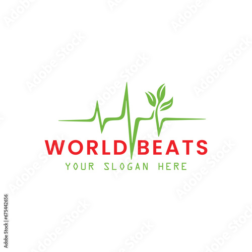 ecology beat logo design vector