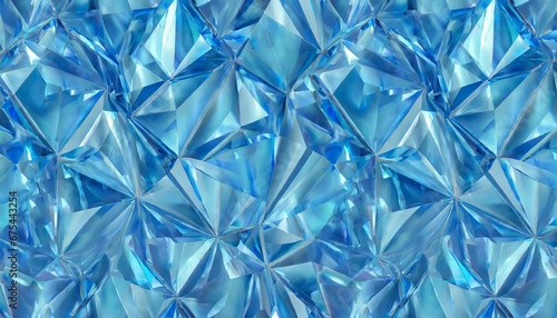 Abstract shiny 3d blue crystal background  diamant texture  faceted gem. Seamless crystal texture