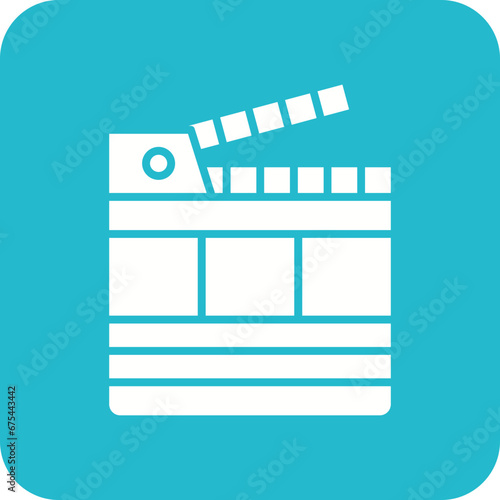 Clapperboard Line Color Icon