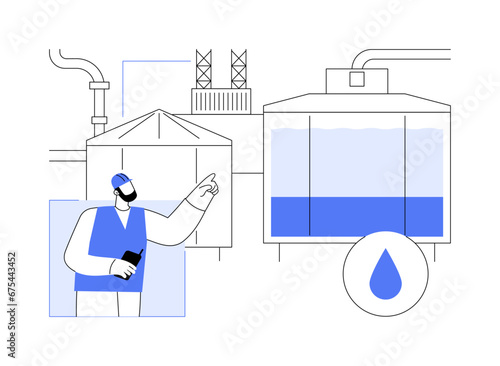 Factory water conservation abstract concept vector illustration.