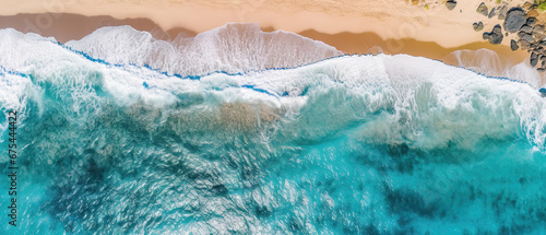 wallpaper of an aerial view photography of ocean and shore © Uwe