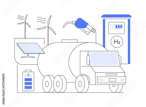 Hydrogen fuel abstract concept vector illustration.