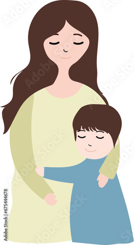 Mother affection to her daughter illustration
