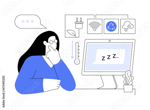 Minimization energy consumption abstract concept vector illustration.