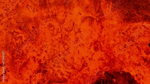 Detailed view of the bubbling lava in the volcano. The Litli-Hrútur eruption in Iceland in 2023.