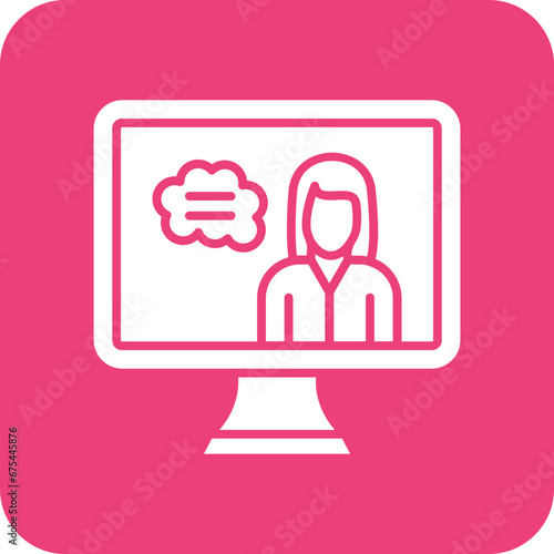 Online Counseling Line Color Icon