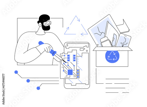 E-waste management abstract concept vector illustration.