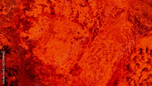 Detailed view of the bubbling lava in the volcano. The Litli-Hrútur eruption in Iceland in 2023. photo